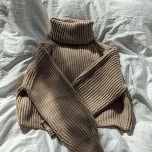 Aritzia Babaton GUELL SWEATER in Heather Gold Camel XS